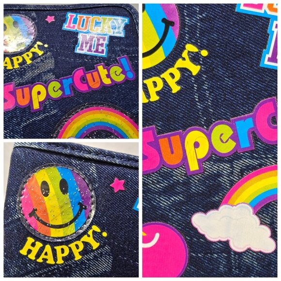 Vintage Lisa Frank Denim Full Zip Planner Wallet Purse Agenda Bag 20cm×13cm - Picture 3 of 16